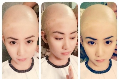 Sốc với ảnh cạo trọc đầu của Ngân Khánh